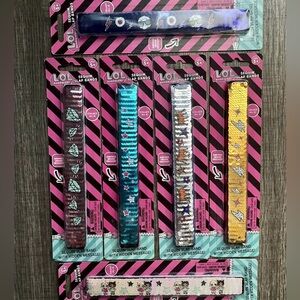 Set Of SIX LoL Surprise Sequin Slap Bands - Bracelets - Hidden Message - Sealed